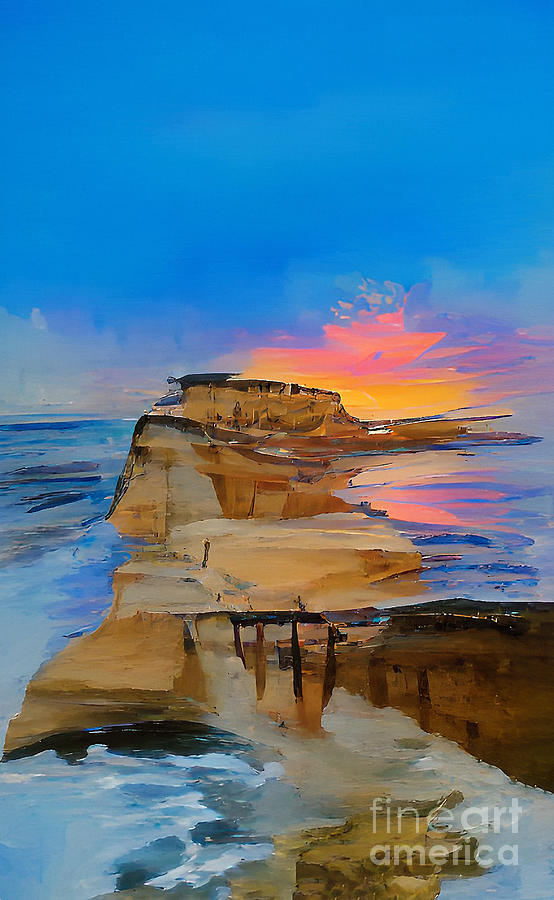 Colorful Sunrise Over The Ocean Digital Art