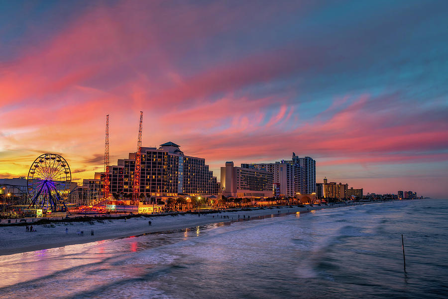 Colorful sunset above Daytona Beach, Florida Photograph by Miroslav Liska Colorful sunset above Daytona Beach, Florida Photograph by Miroslav Liska