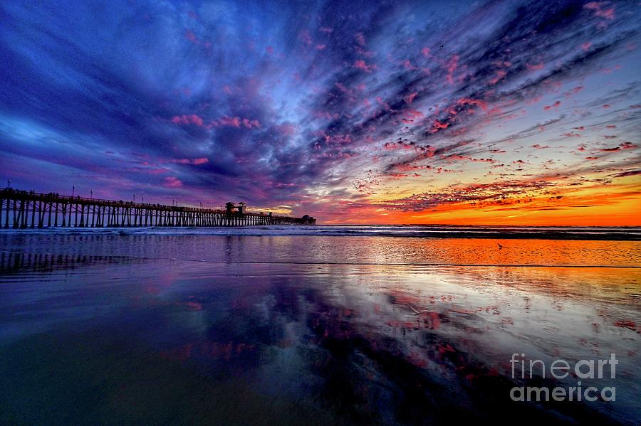 Colorful Sunset at Oceanside Pier  Photograph by Rich Cruse