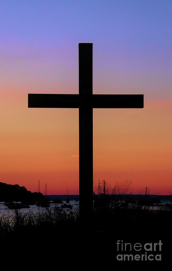 Colorful Sunset On The Cross Photograph by Karen Silvestri