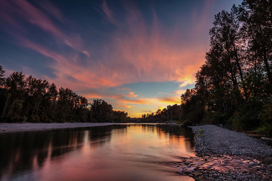 Colorful Sunset Sky from the Vedder River Photograph by Pierre Leclerc Photography