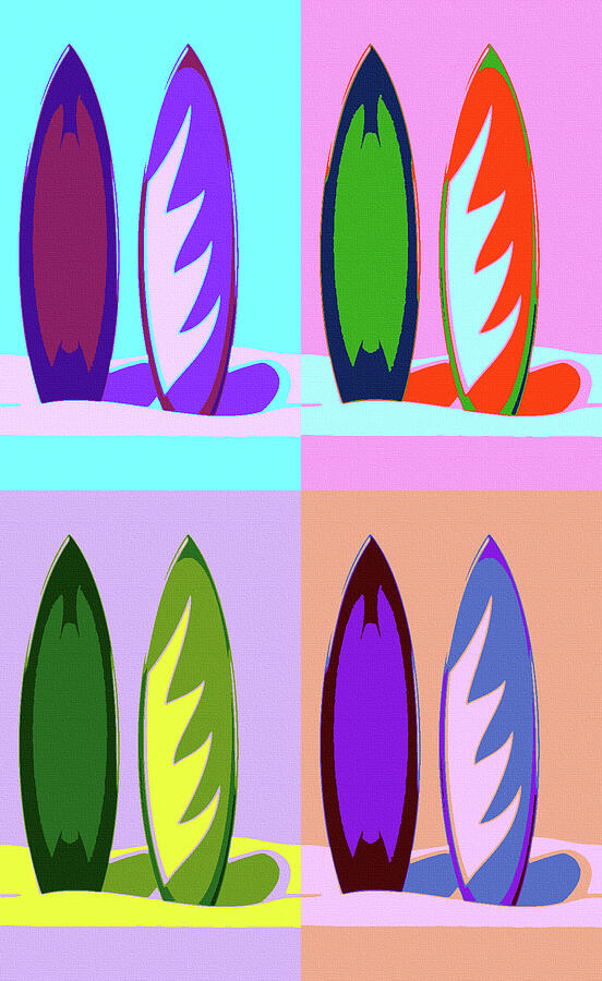 Colorful Surfboards Pop-Art Mixed Media by Shelli Fitzpatrick Colorful Surfboards Pop-Art Mixed Media by Shelli Fitzpatrick