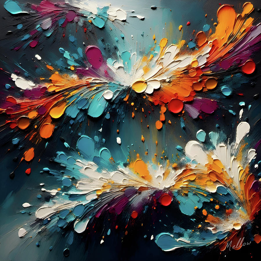 Abstract Digital Art - Colorful Tapestry by Mellow Art