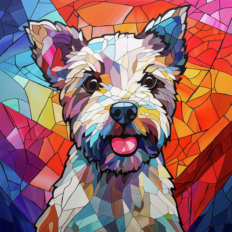 Colorful Terrier Mosaic Digital Art by Mark Tisdale