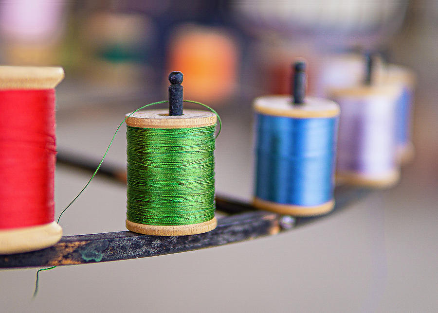 Colorful Thread on a Spool Photograph by David Morehead