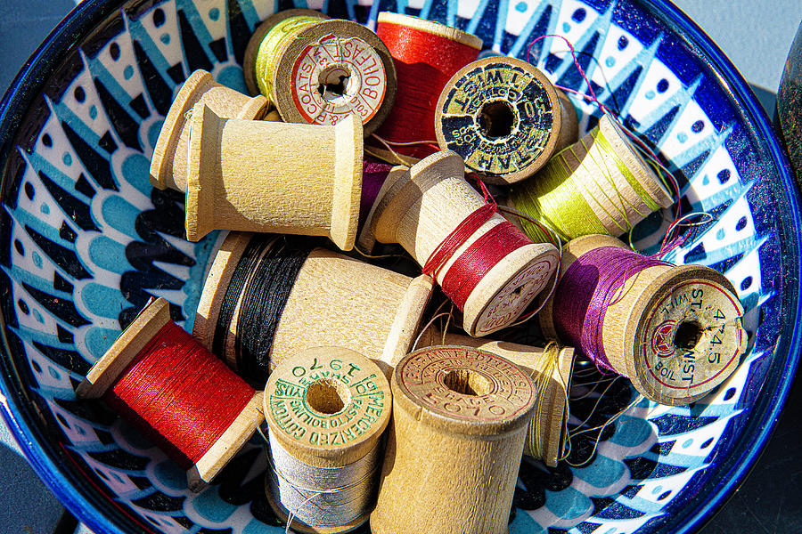 Colorful Threads On Spools Photograph