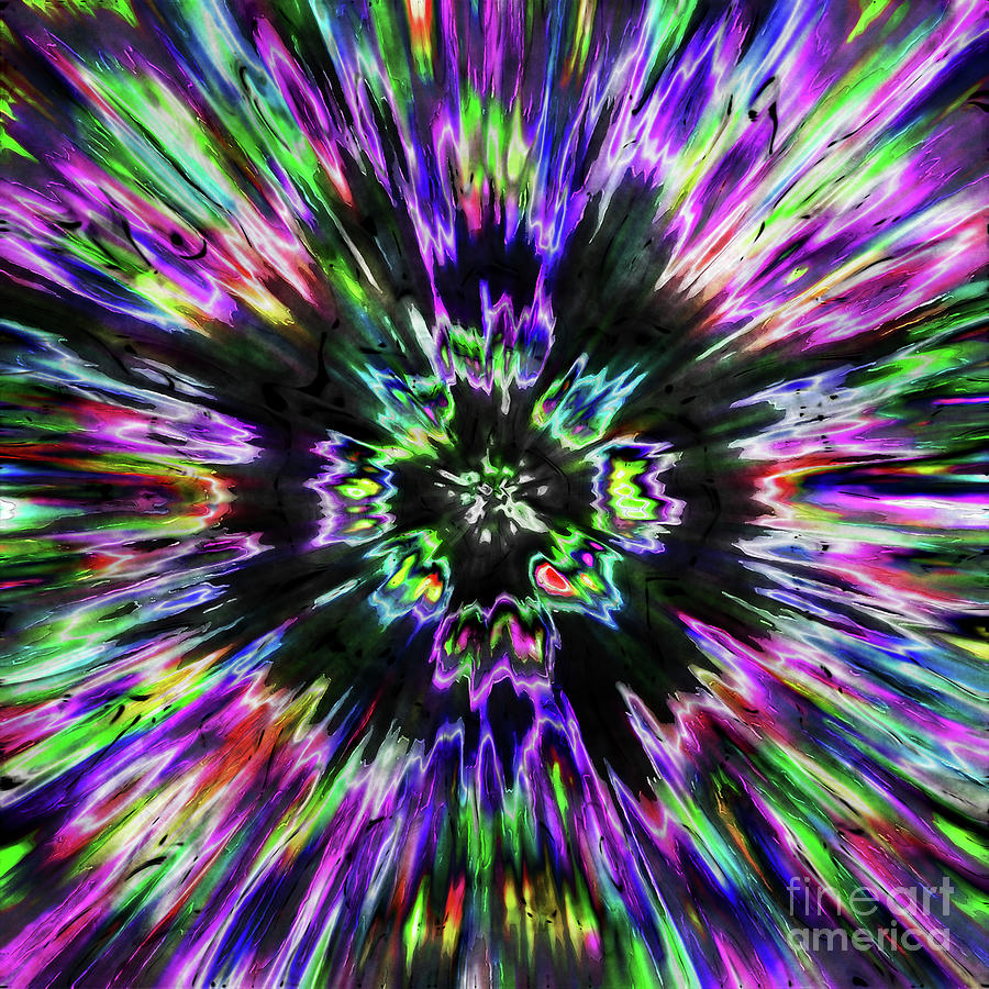 Abstract Digital Art - Colorful Tie Dye Abstract by Phil Perkins
