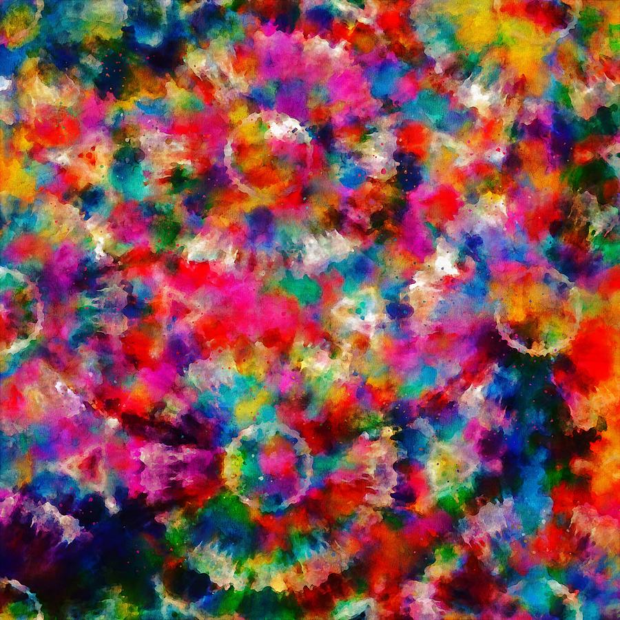 Colorful Tie Dye Digital Art by Peggy Collins