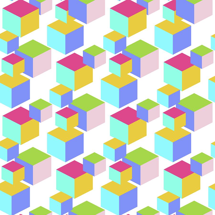 Colorful Toy Blocks Art Pattern Digital Art by Daniel Wahl - Fine Art ...