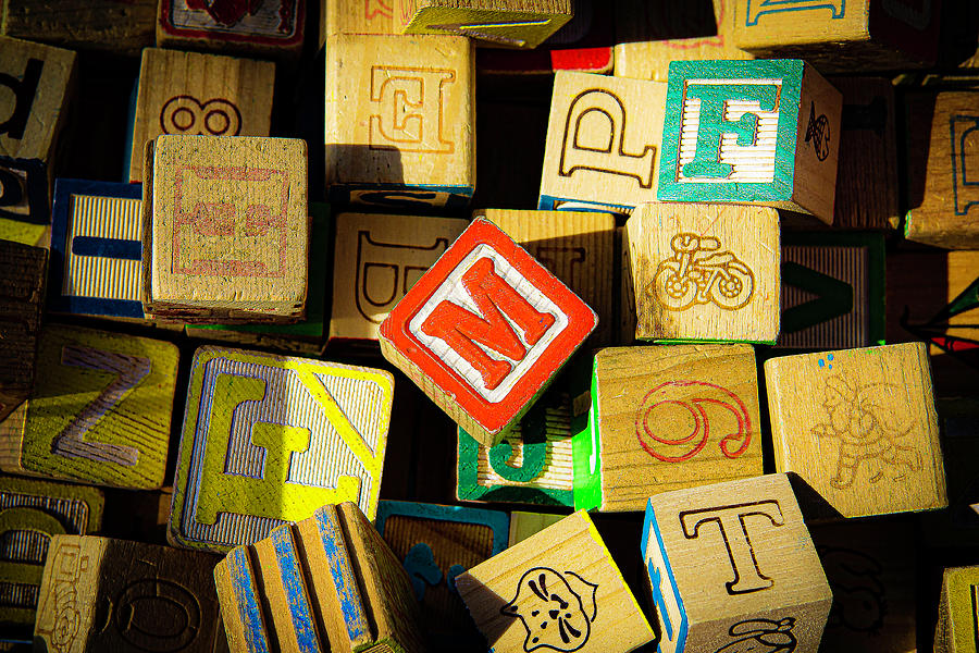 Colorful Toy Blocks Photograph by David Morehead