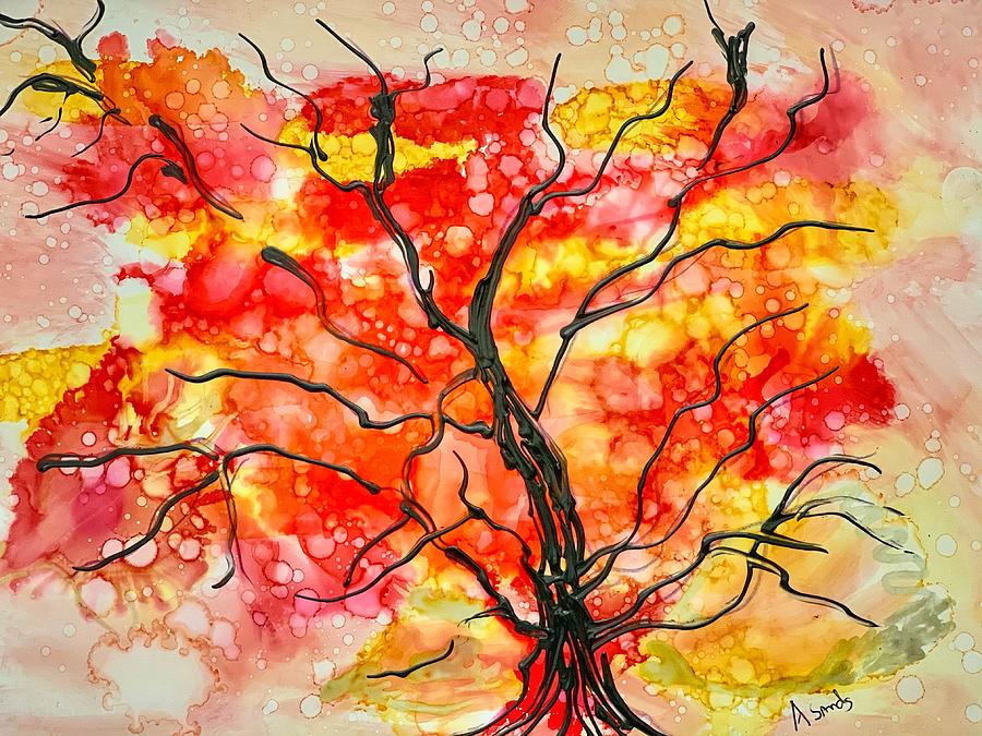 Colorful Tree Abstract 2 Painting by Anne Sands