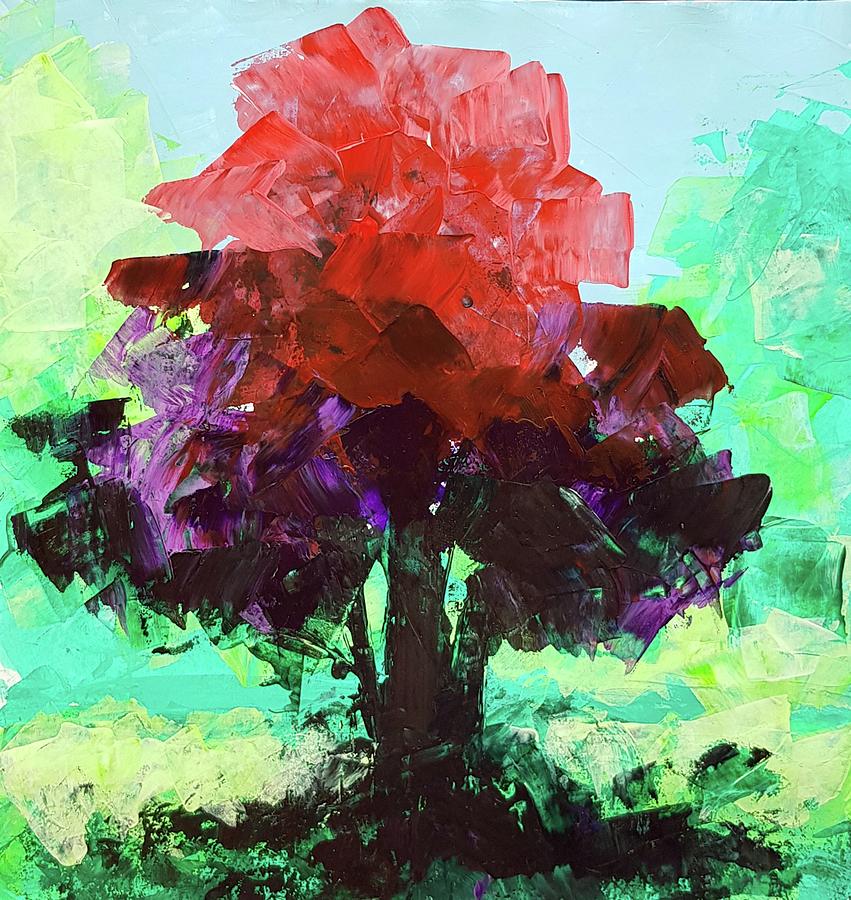 Colorful Tree in the Park Painting by Nicole Tang