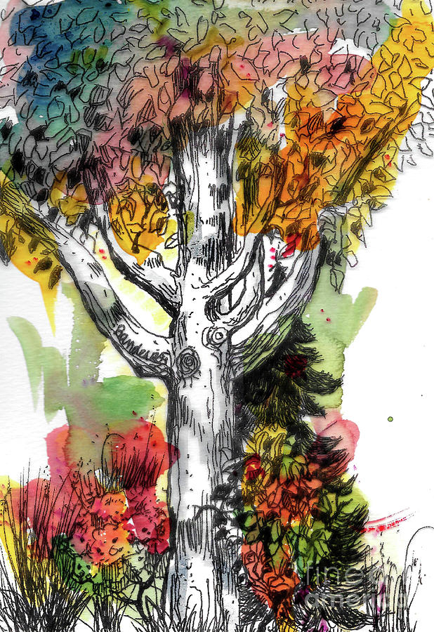 Colorful Tree Painting by Terry Banderas