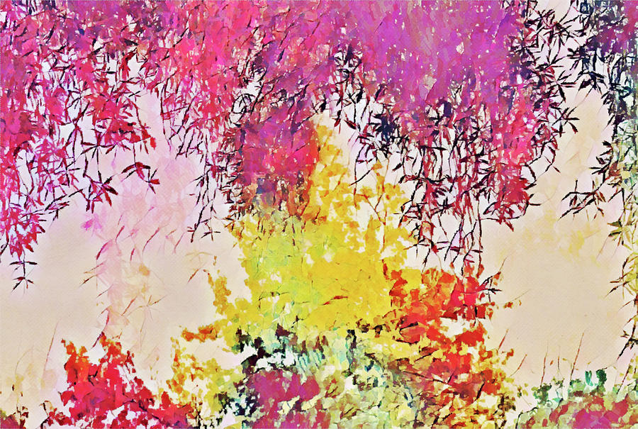 Colorful Trees Top And Bottom Digital Art
