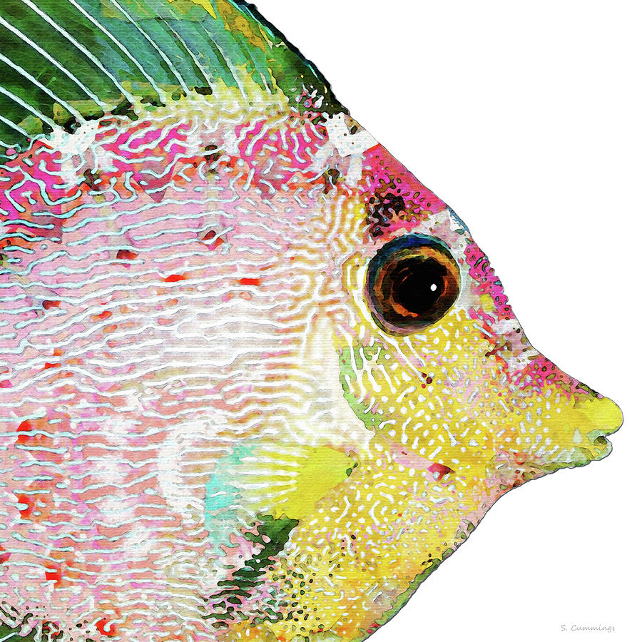 Colorful Tropical Fish Art - Sea Tang Painting by Sharon Cummings