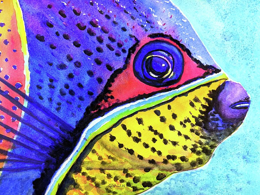 Colorful Tropical Fish Painting by Carlin Blahnik CarlinArtWatercolor