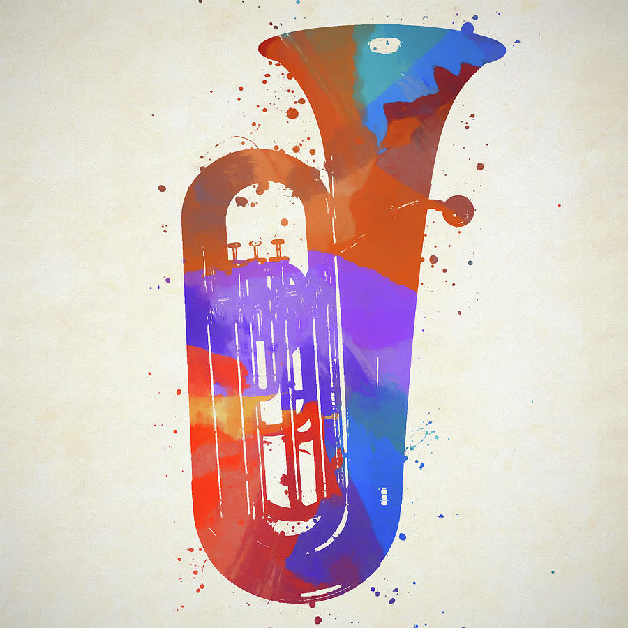 Colorful Tuba Painting Painting by Dan Sproul
