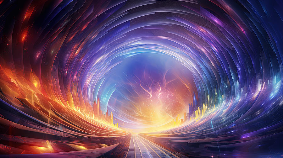 Colorful Tunnel Art Painting by Lourry Legarde