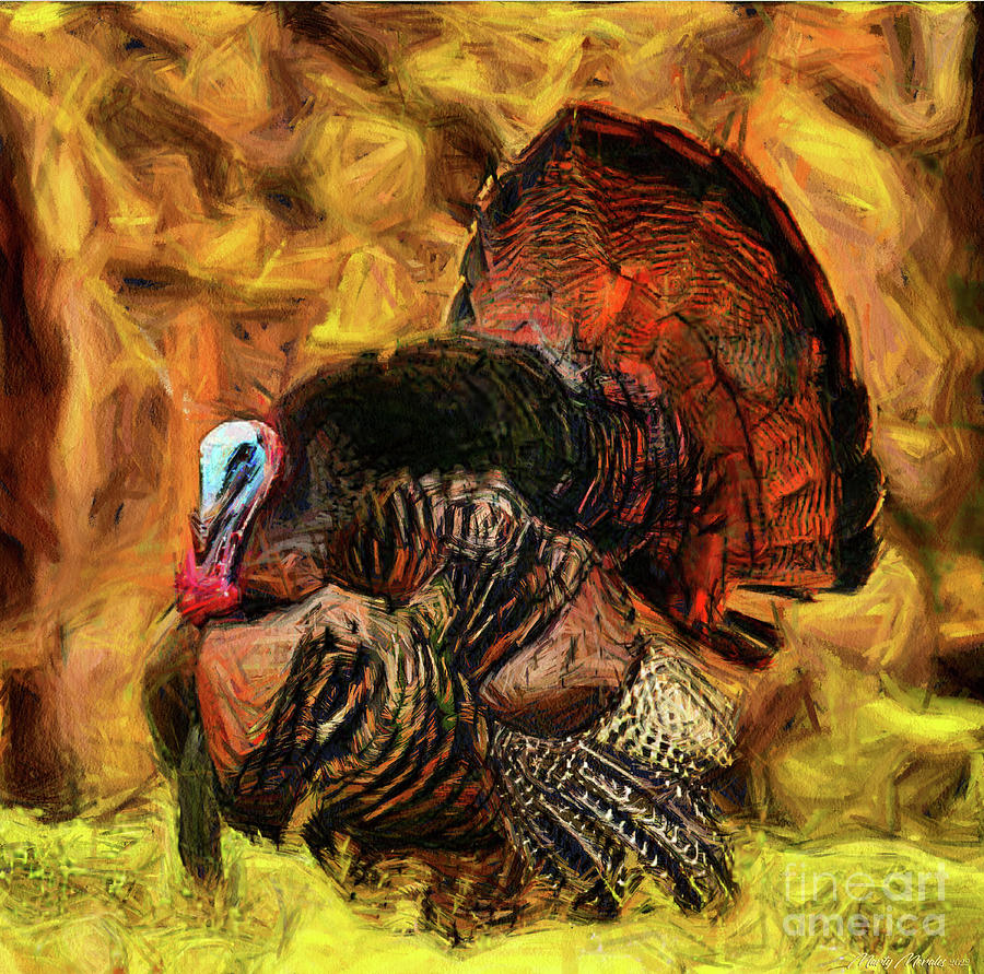 Colorful Turkeys V2 Pastel by Martys Royal Art
