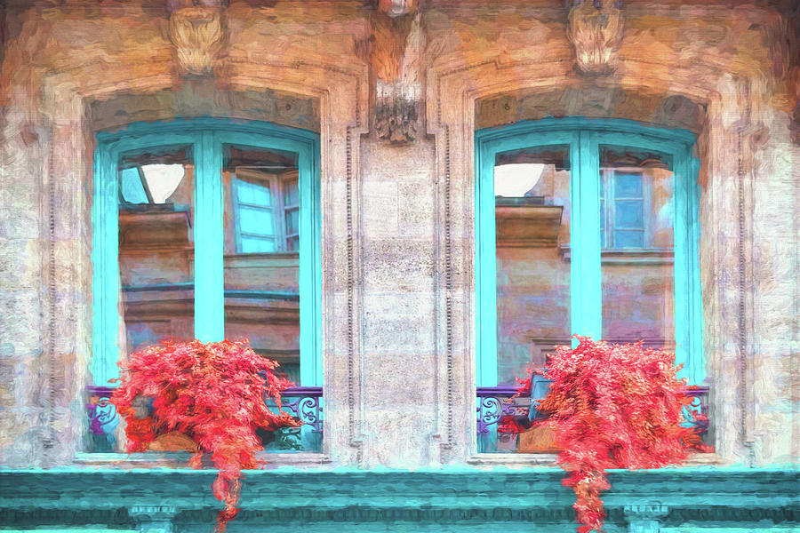 Colorful Turquoise Windows of Bordeaux France  Photograph by Carol Japp