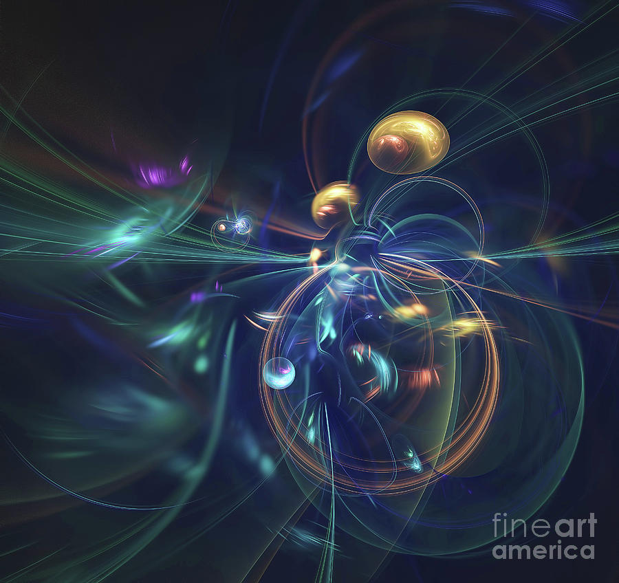 Abstract Digital Art - Colorful Universe by Elisabeth Lucas
