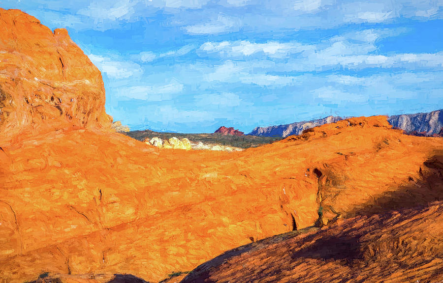 Colorful Valley Of Fire State Park Painterly Effect Digital Art by Joseph S Giacalone