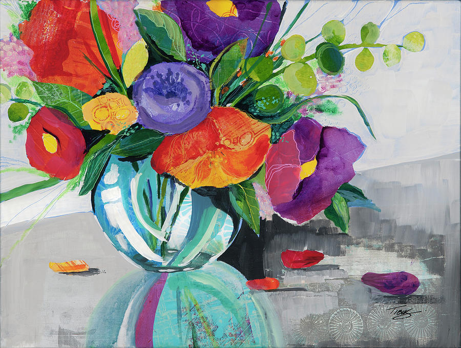 Colorful Vessel Mixed Media by Julie Tibus