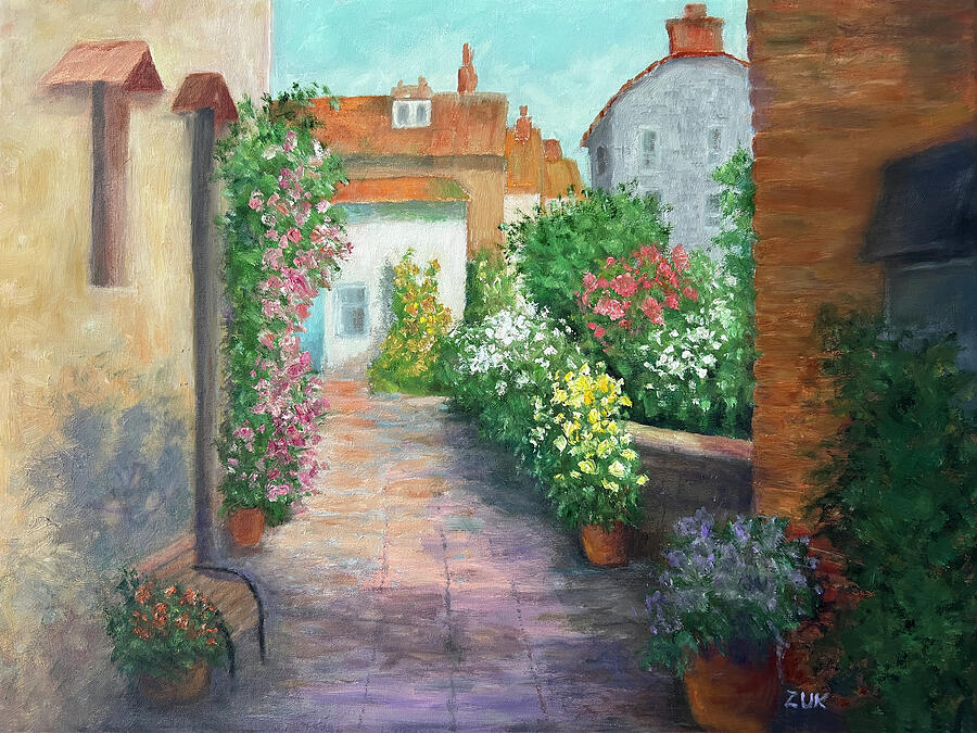 Colorful Village Scene Painting by Karen Zuk Rosenblatt Colorful Village Scene Painting by Karen Zuk Rosenblatt