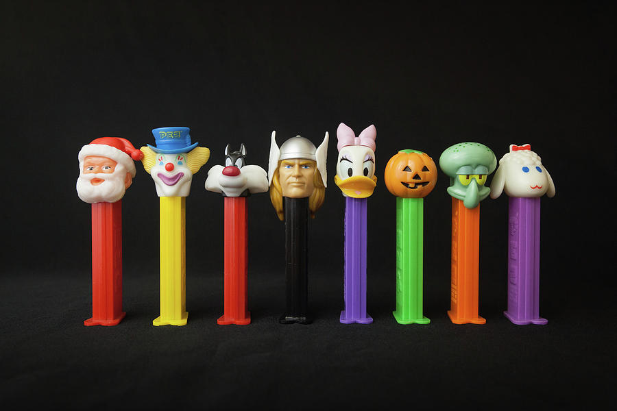 Candy Photograph - Colorful Vintage Pez Dispensers by Erin Cadigan
