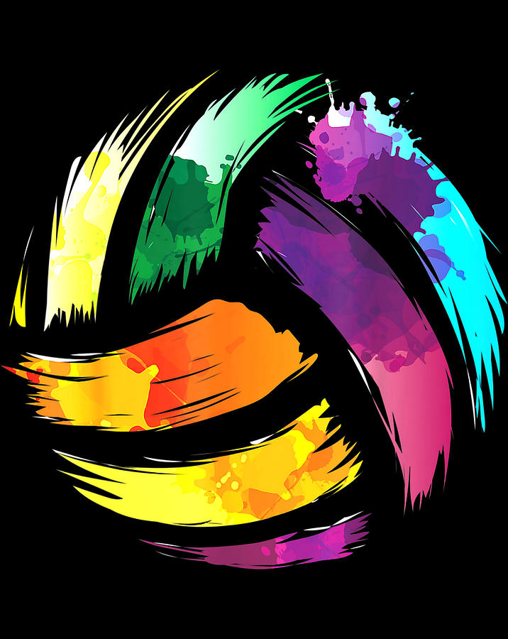 Colorful Volleyball Cute Colorsplash Ball Gift .png Digital Art by Minh ...