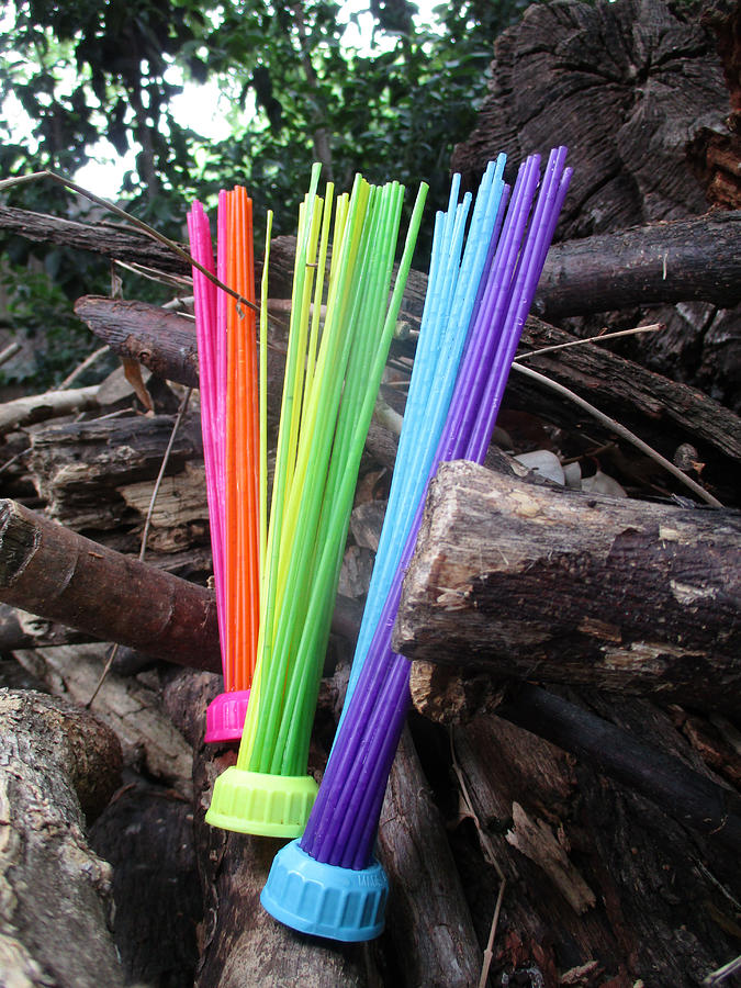 Colorful Water Balloon Straws Photograph by W Craig Photography