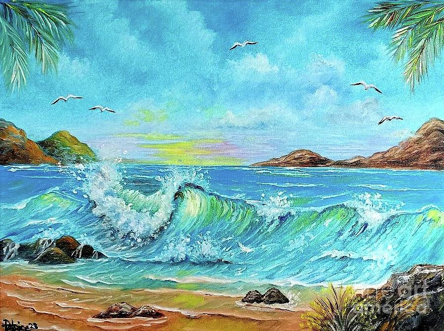 Colorful Waves Painting by Bella Apollonia