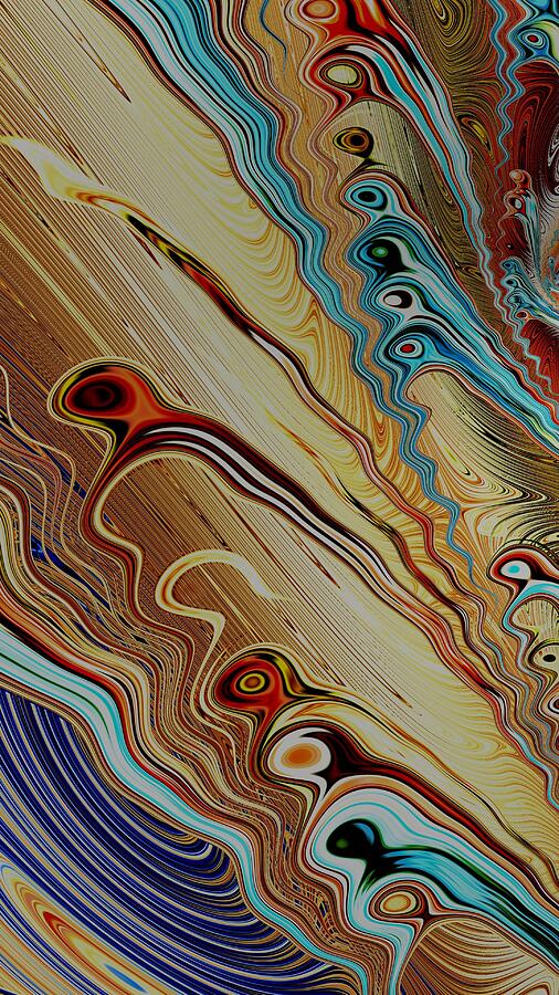 Colorful Wavy Melting Marbled Abstract Mixed Media by Shelli Fitzpatrick Colorful Wavy Melting Marbled Abstract Mixed Media by Shelli Fitzpatrick