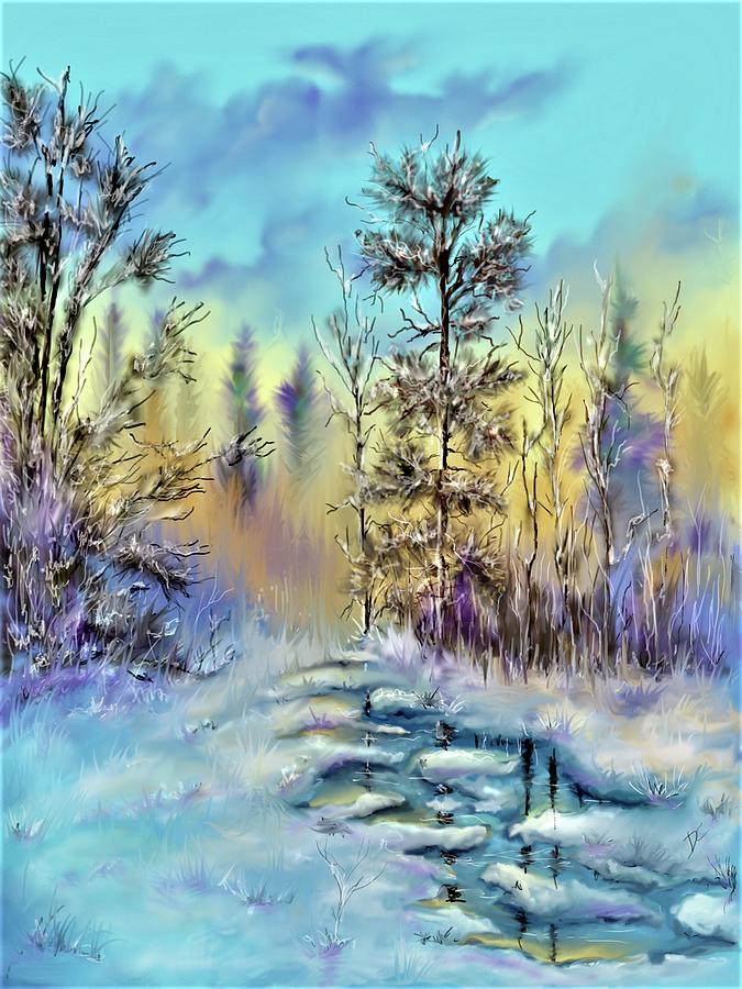 Colorful winter Digital Art by Darren Cannell