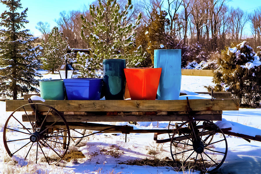 Colorful Winter Wagon Photograph by Elijah Rael