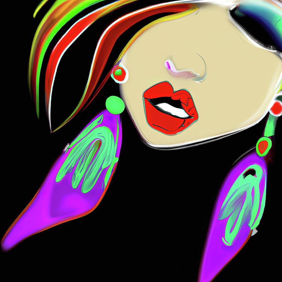 Colorful Woman Series 1a Digital Art by Cathy Anderson