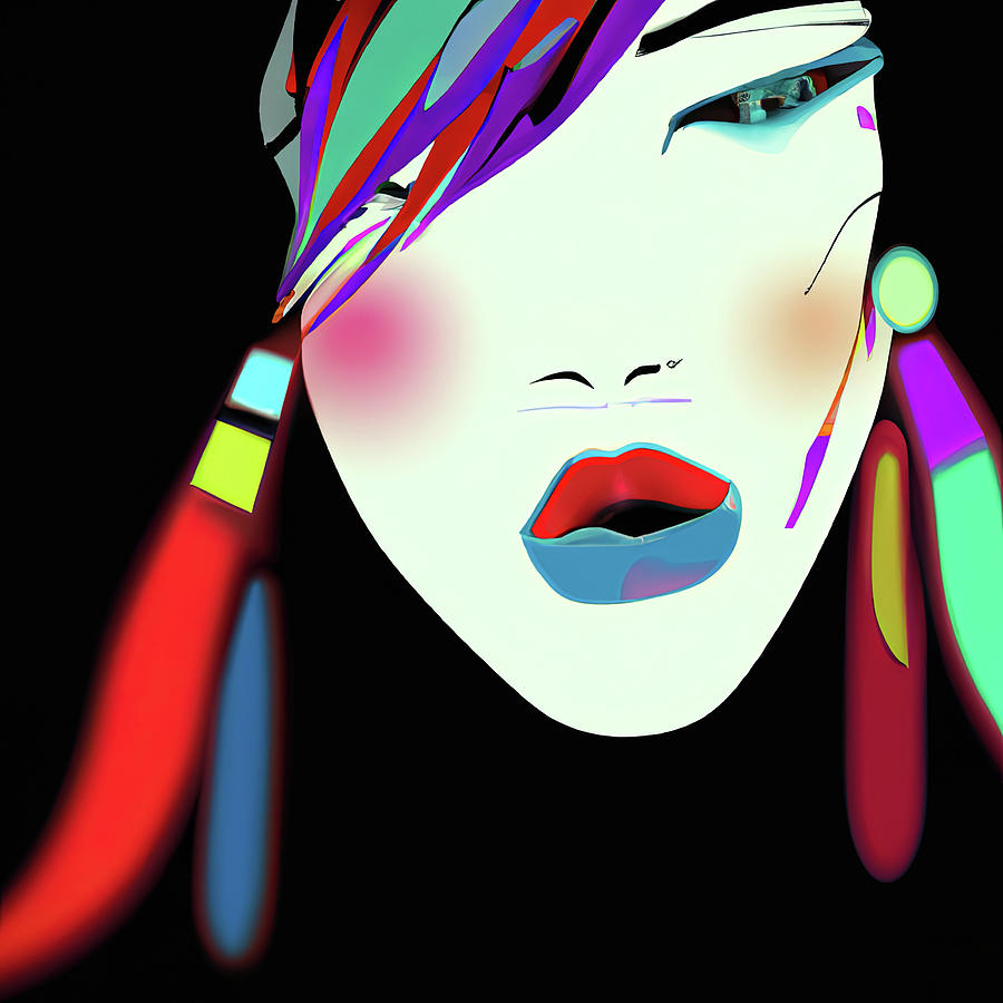 Colorful Woman Series 2a Digital Art by Cathy Anderson