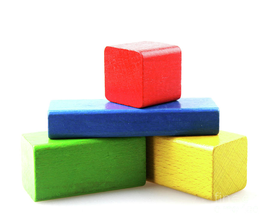 Colorful Wooden Building Blocks Toys Photograph by Nenov Images - Pixels