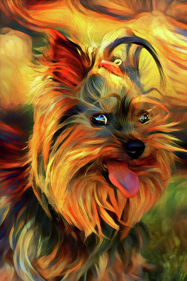 Colorful Yorkshire Terrier Art - Suzy Q Digital Art by Peggy Collins
