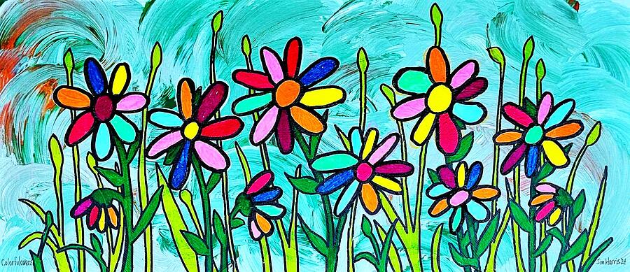 Flower Painting - Colorfulowers by Jim Harris
