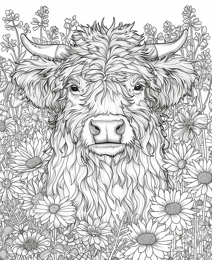 Coloring book illustration in the style of Hann by Asar Studio Painting ...