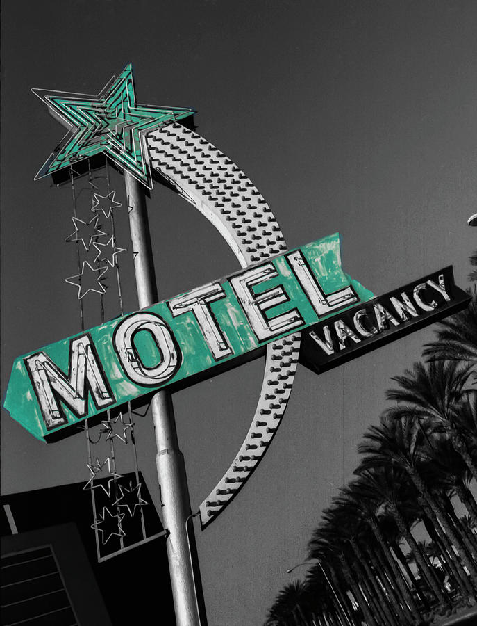 Colorized Star Motel in Las Vegas Digital Art by Matthew Bamberg