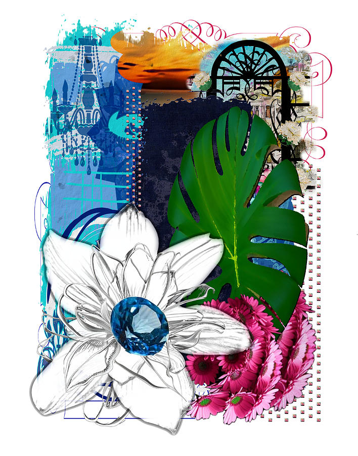 Colors and Flowers of September Collage Digital Art by Delynn Addams
