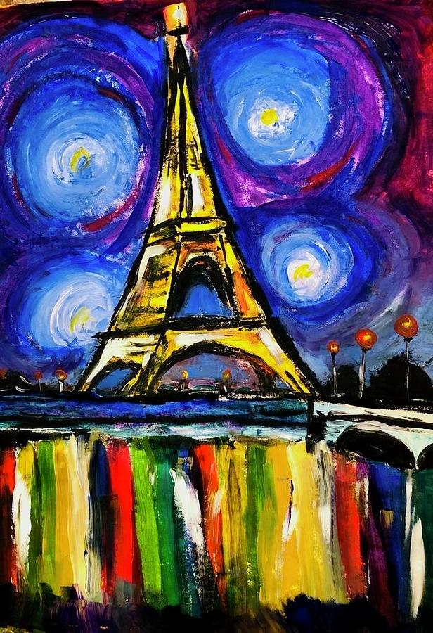 Colors at the Eiffel Tower Painting by Shreya Shah - Pixels