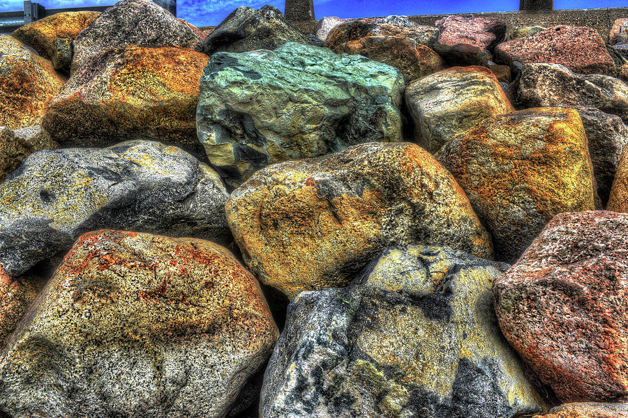 Colors in a Mashpee Seawall Photograph by Wayne King
