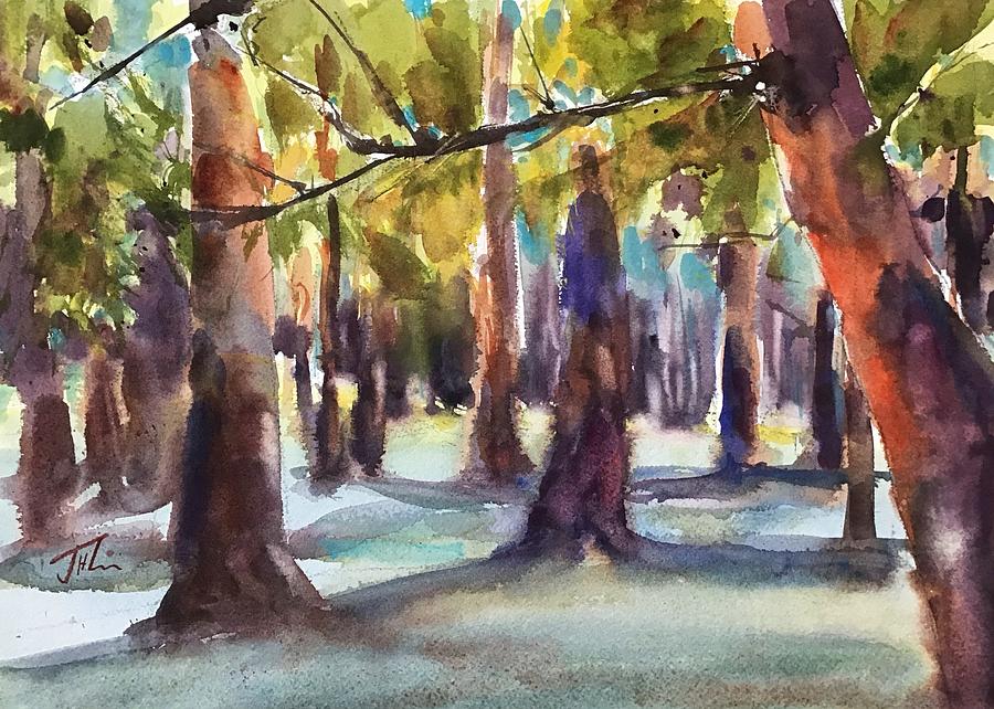 Colors in the Grove Painting by Judith Levins