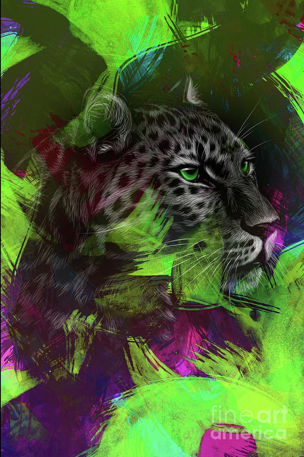 Colors Leopard 002 Digital Art by Carlos V