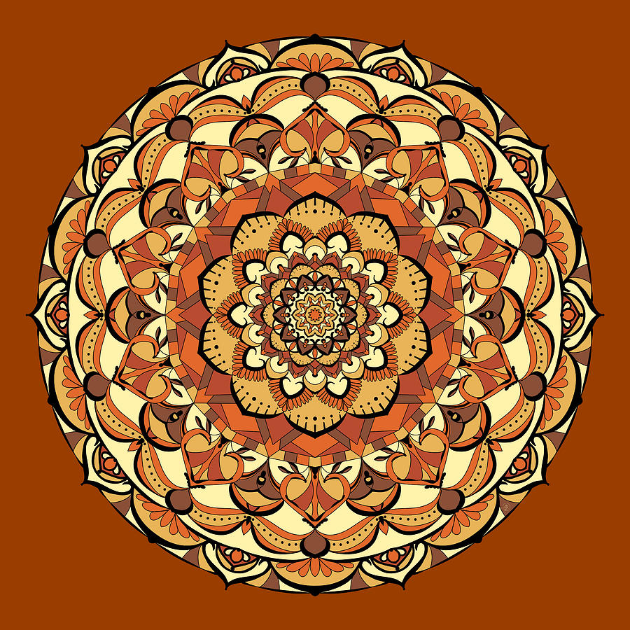 Colors of Autumn Mandala Digital Art by Angie Tirado