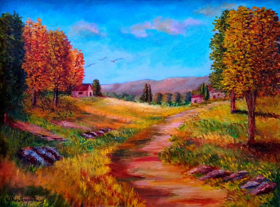 Nature Painting - Colors of  Autumn nature by Konstantinos Charalampopoulos