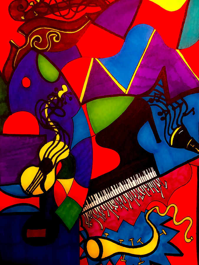 Colors of Jazz Poster 1 1 Painting by Lee Jake - Fine Art America